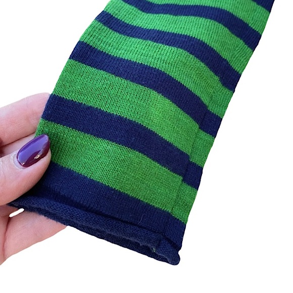 J. J. Basics Blue Green Striped Long Sleeve Crew Neck Sweater Pullover Size M - Picture 5 of 7